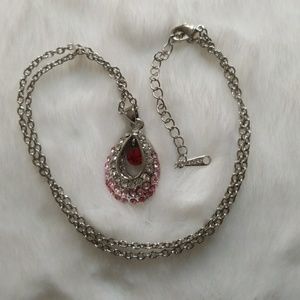 Strawberries and cream Crystal Necklace